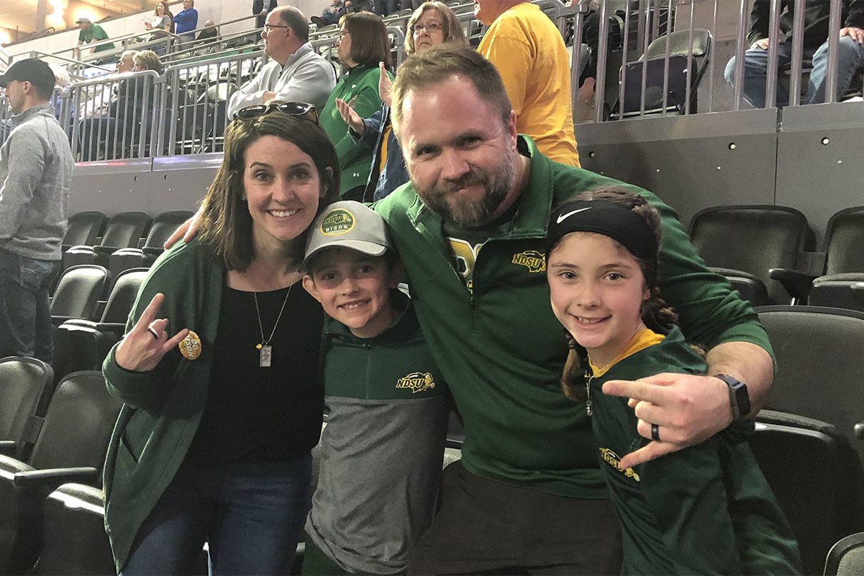 Heidi and her family at a Packer’s game