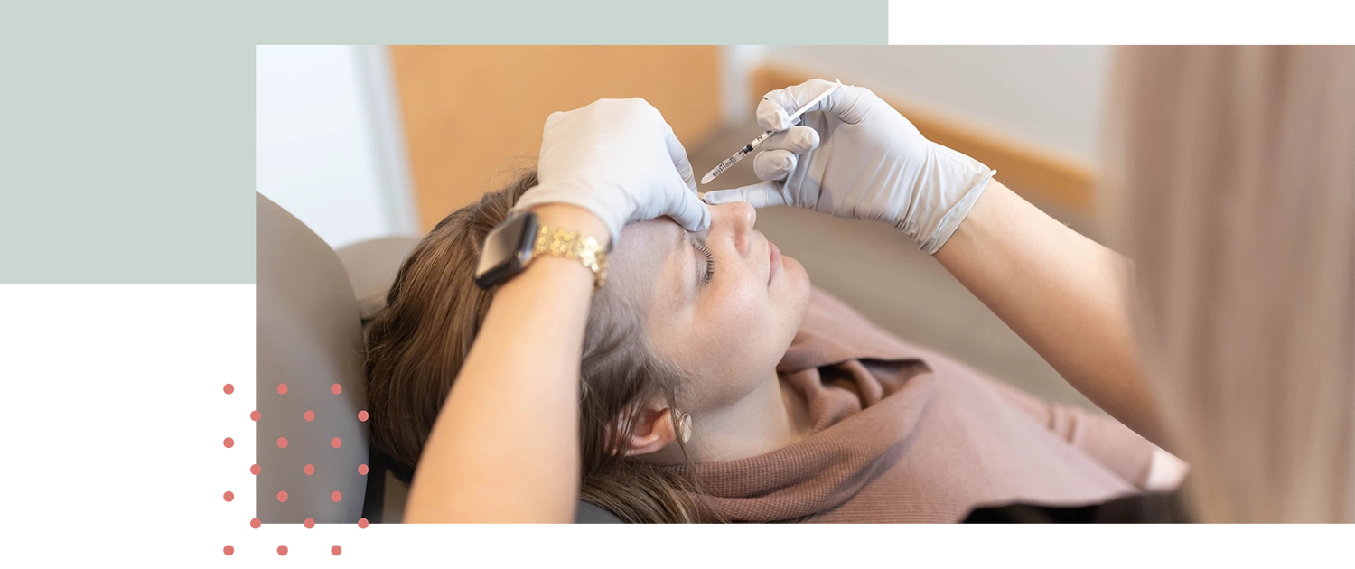 Woman receiving Botox or Dysport injectables
