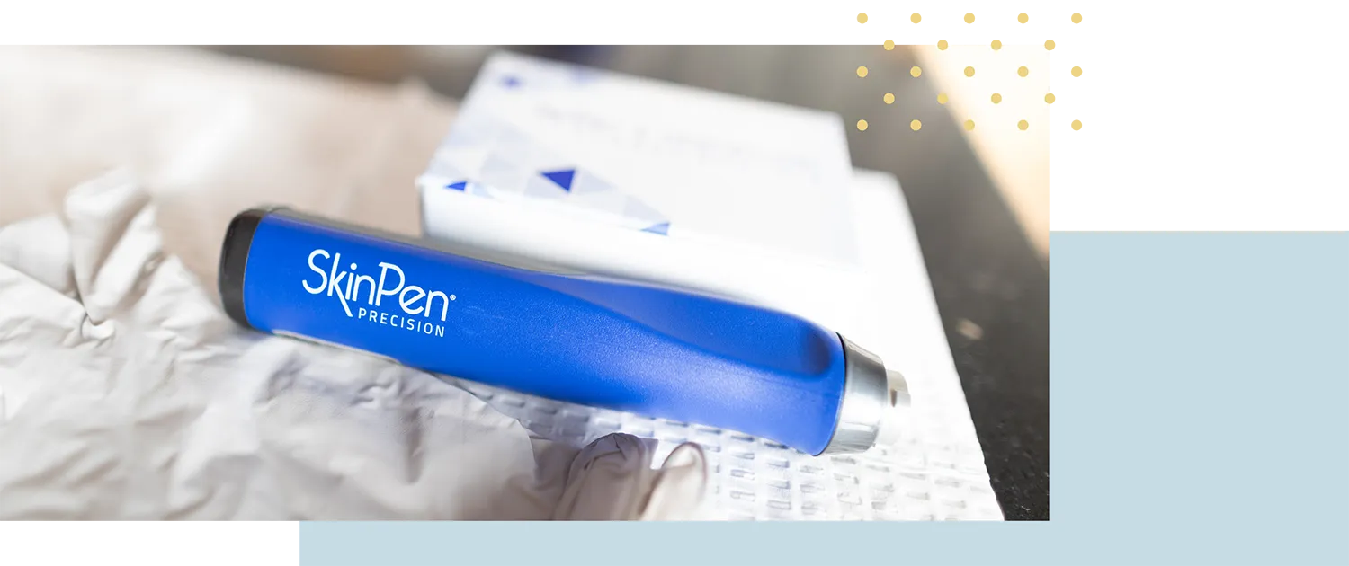 SkinPen device sitting on a sterile surface in an exam room at Kalon Medical Spa.